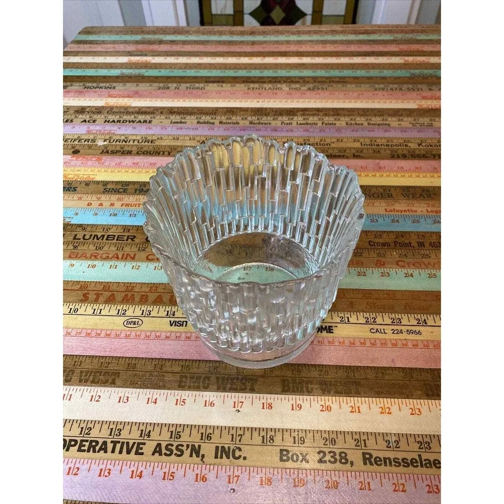 Vintage Champagne Bucket ICE Bucket Glass Fenton Kelonia Vase Bamboo Wedding MCM